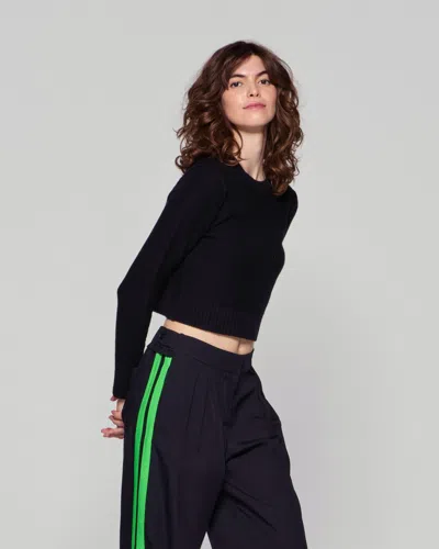 Serena Bute Round Neck Jumper - Black In Black