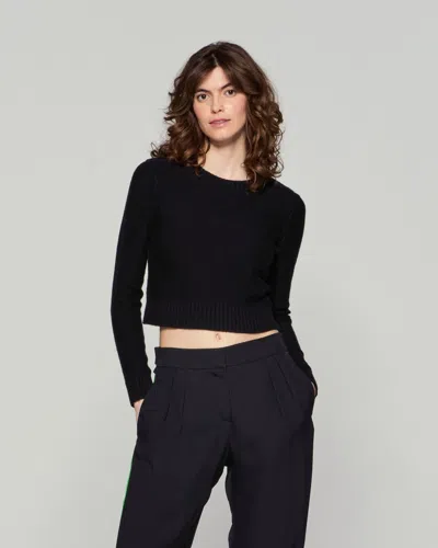 Serena Bute Round Neck Jumper - Black In Black
