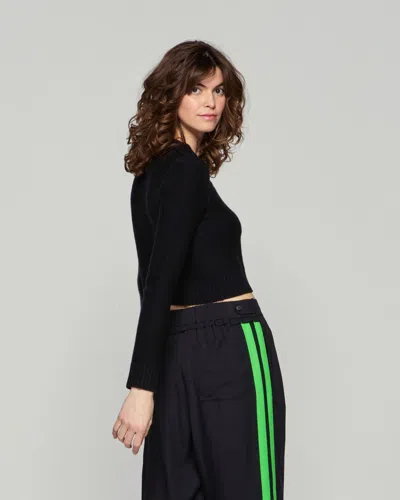 Serena Bute Round Neck Jumper - Black In Black