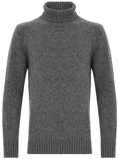 Shop Piacenza 1733 Cashmere And Silk Turtleneck Sweater In Grey