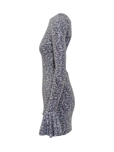 Rotate Birger Christensen Open-back Sequin Mini Dress In Purple