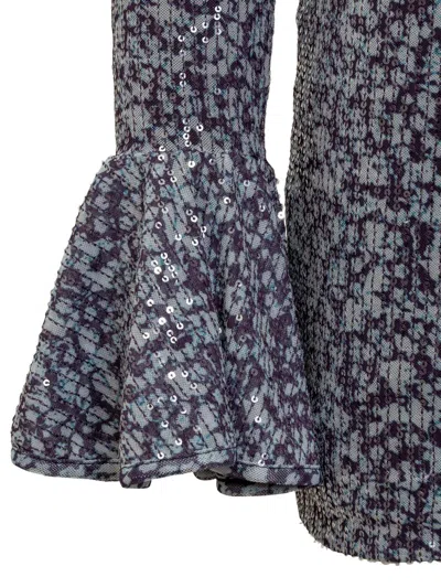 Rotate Birger Christensen Open-back Sequin Mini Dress In Purple