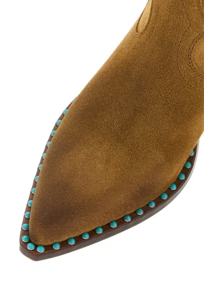 Sonora Stivaletti Hidalgo Mini In Pelle Scamosciata Cammello Donna