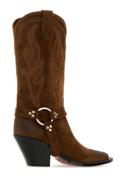 Sonora Stivali Santa Fe Belt In Pelle Scamosciata Marrone Donna