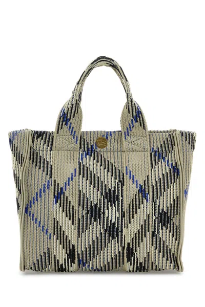 Burberry Women Embroidered Fabric Check Mini Handbag