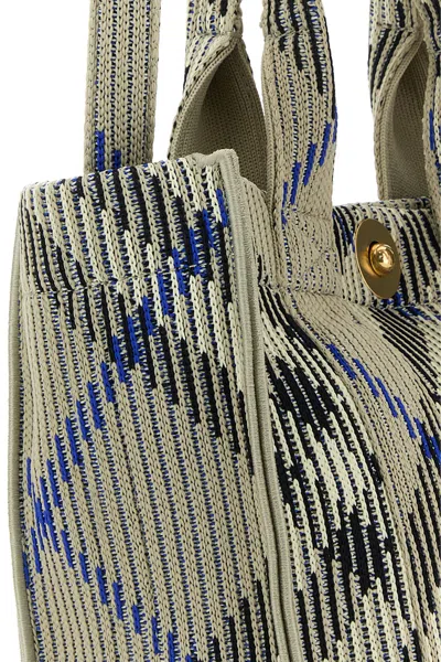 Burberry Women Embroidered Fabric Check Mini Handbag