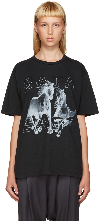 Black Logo Horse T shirt In 0011 Embass