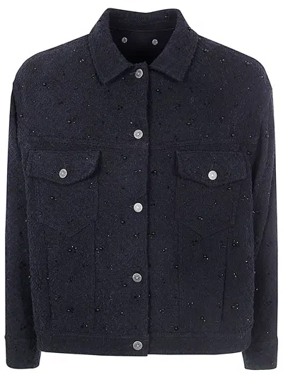 Shop Golden Goose Deluxe Brand Embellished Buttoned Jacket In Black