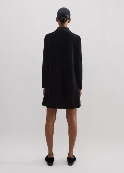 Me+em Crystal Button Cord Velour A-line Dress In Black