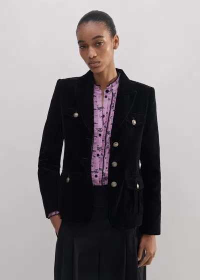 Shop Me+em Velvet Evening Jacket In Black
