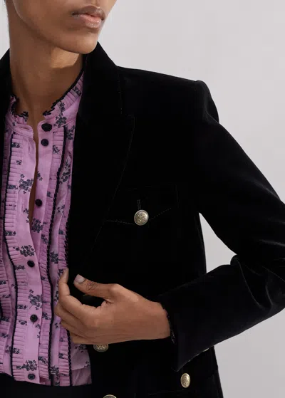 Shop Me+em Velvet Evening Jacket In Black