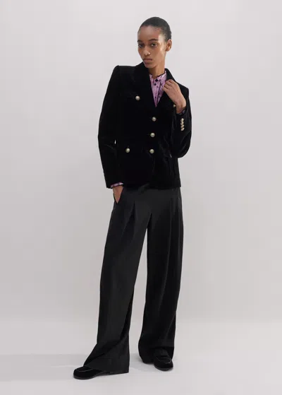 Shop Me+em Velvet Evening Jacket In Black