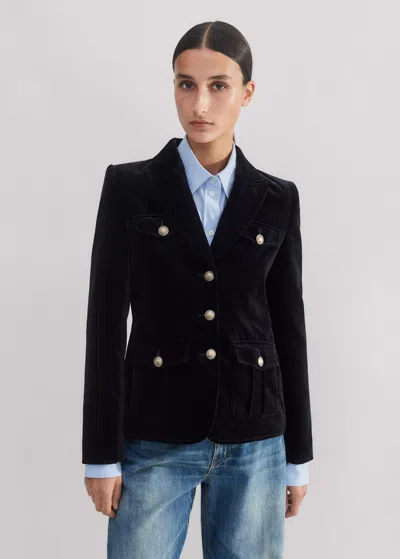 Shop Me+em Velvet Evening Jacket In Black