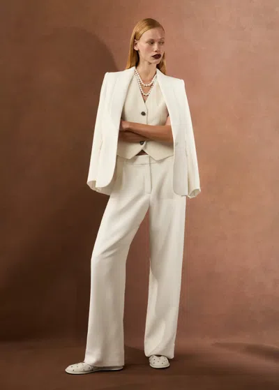Me+em Textured Tailored Tux Vest In Ivory