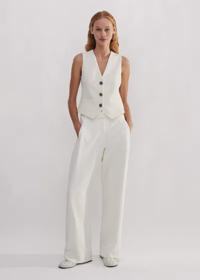 Me+em Textured Tailored Tux Vest In Ivory