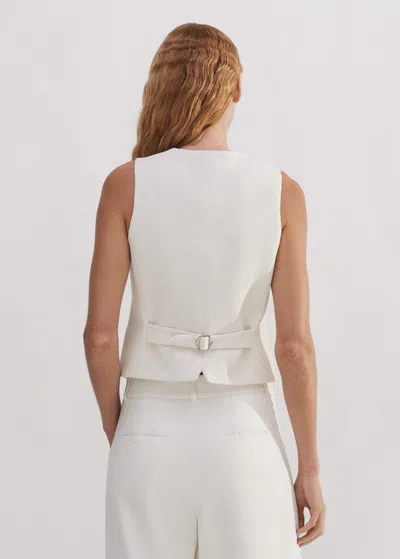 Me+em Textured Tailored Tux Vest In Ivory