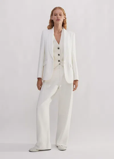 Me+em Textured Tailored Tux Vest In Ivory