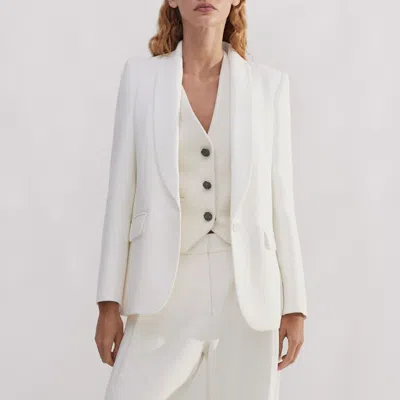 Me+em Textured Tailored Tux Vest In Ivory