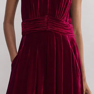 Me+em Silk-blend Velvet Wide-leg Jumpsuit In Intense Red