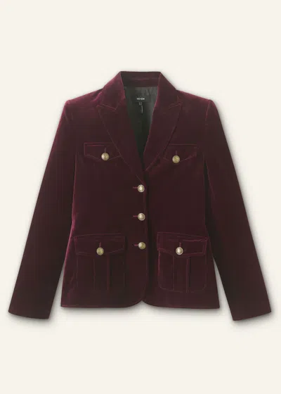 Me+em Velvet Evening Jacket In Deep Merlot