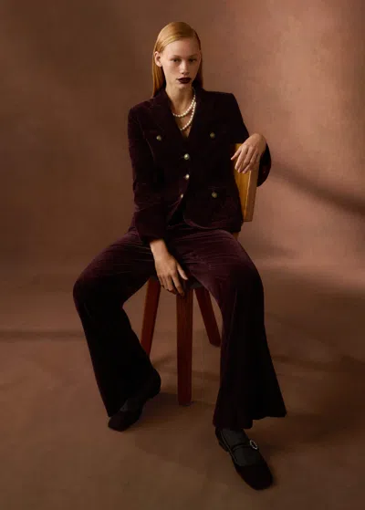 Me+em Velvet Evening Jacket In Deep Merlot
