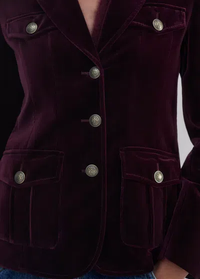 Me+em Velvet Evening Jacket In Deep Merlot