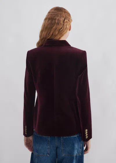 Me+em Velvet Evening Jacket In Deep Merlot