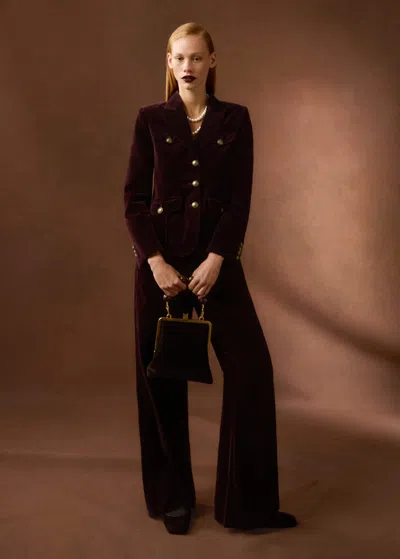 Me+em Velvet Evening Jacket In Deep Merlot