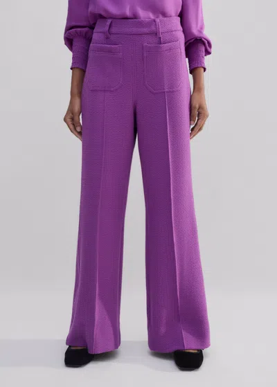 Me+em Regular-length Textured Subtle Flare Pant In Winter Iris