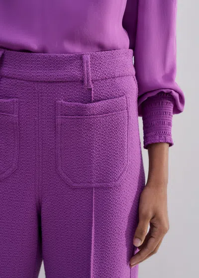 Me+em Regular-length Textured Subtle Flare Pant In Winter Iris