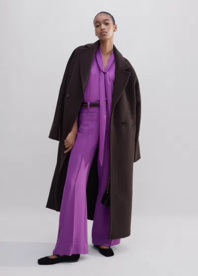 Me+em Regular-length Textured Subtle Flare Pant In Winter Iris