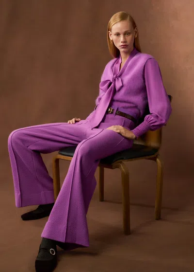 Me+em Regular-length Textured Subtle Flare Pant In Winter Iris