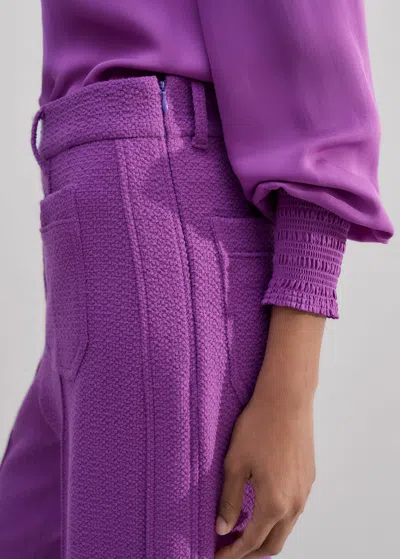 Me+em Regular-length Textured Subtle Flare Pant In Winter Iris