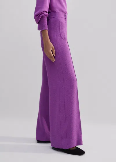 Me+em Regular-length Textured Subtle Flare Pant In Winter Iris
