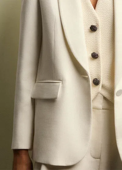 Me+em Forever Shawl Collar Tux Blazer In Ivory