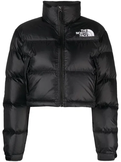 Shop The North Face Nuptse Short Down Jacket Woman Black In Polyester