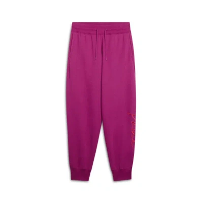 Puma Script Logo Women's Sweatpants In Magenta Gleam