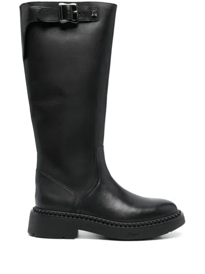 Shop Ash Mandeville Knee-high Boots In Calf Leather In Black