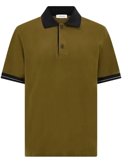 Ferragamo Color-block Short Sleeved Polo T-shirt In Green