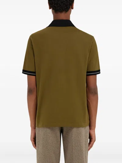 Shop Ferragamo Contrast Polo Shirt In Green