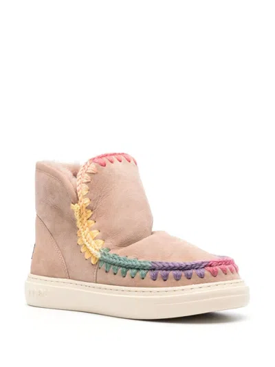 Mou Eskimo Rainbow Suede Boots In Neutrals