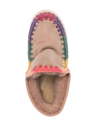 Mou Eskimo Rainbow Suede Boots In Neutrals