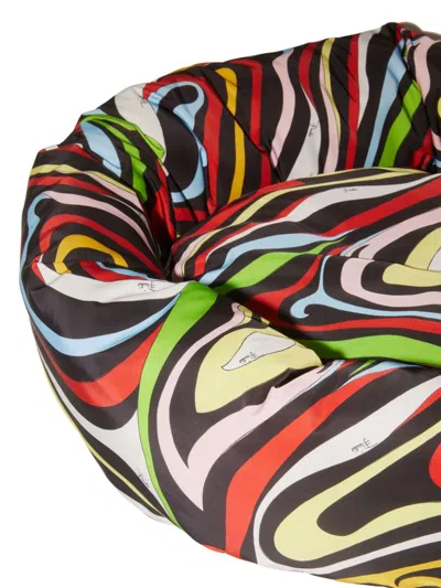 Pucci Marmo-print Dog Bed In Black