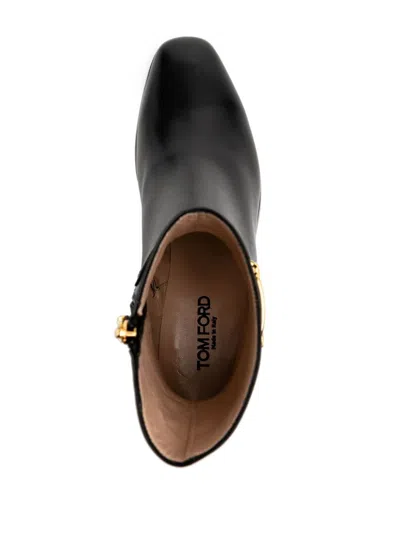 Tom Ford Whitney Leather Ankle Boots In Black