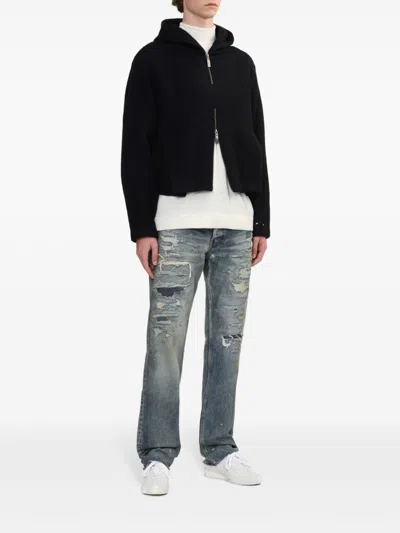 Ader Error Logo-appliqué Hoodie In Black