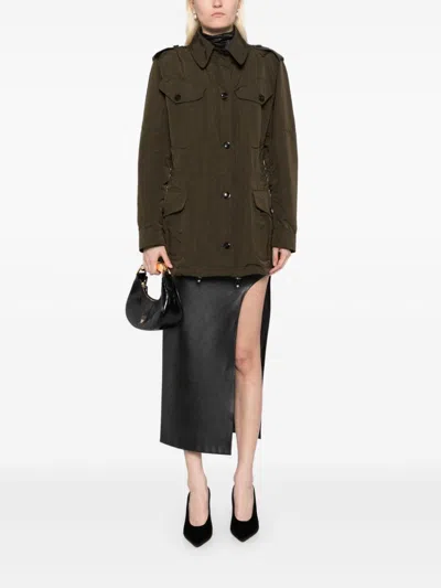 Shop Tom Ford Drawstring Waist Military Jacket In Green