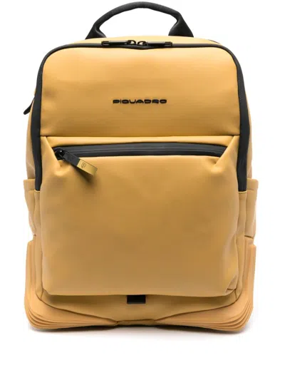 Shop Piquadro Water-resistant Backpack In Yellow