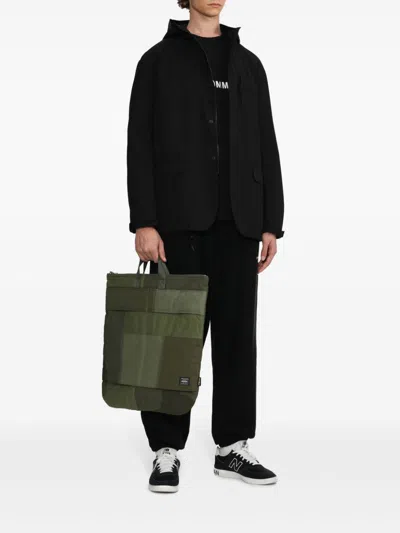 Comme Des Garçons Homme Deux X Porter Patchwork Messenger Bag In Green
