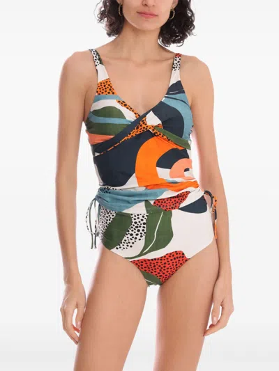 Lygia & Nanny Tankini Bruma Abstract-print Swimsuit In Blue