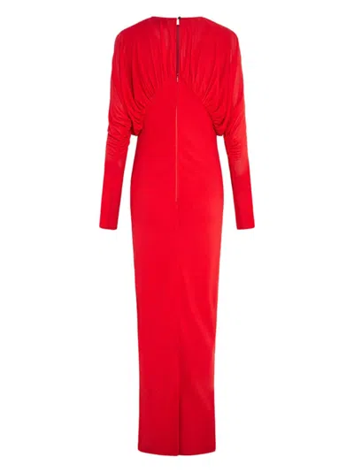 16arlington Vernest Jersey Long Gown In Red